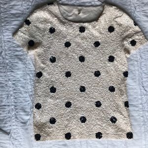 ON HOLD: TRADING. J. Crew Sequins Polka Dot Top